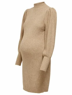 Only Maternity OLMKATIA L/S DRESS KNT NOOS - Stickade klänningar TOASTED COCONUT Discount
