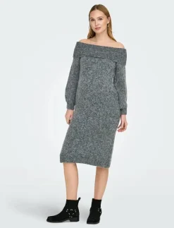 Only Maternity OLMMARIE LS OFF SHOULDER DRESS KNT - Stickade klänningar MEDIUM GREY MELANGE Best