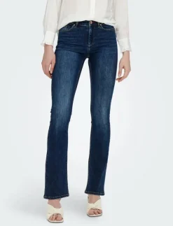 ONLY ONLBLUSH MID FLARED DNM TAI021 NOOS - Utsvängda jeans DARK BLUE DENIM Sale