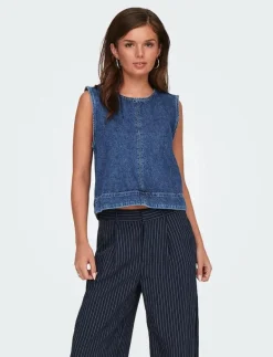 ONLDORSI S/L TOP DNM SIK - Jeansvästar|ONLY Hot
