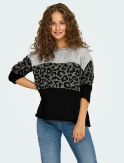 ONLJADE ANIMAL LS O-NECK NOOS KNT - Stickat|ONLY Discount