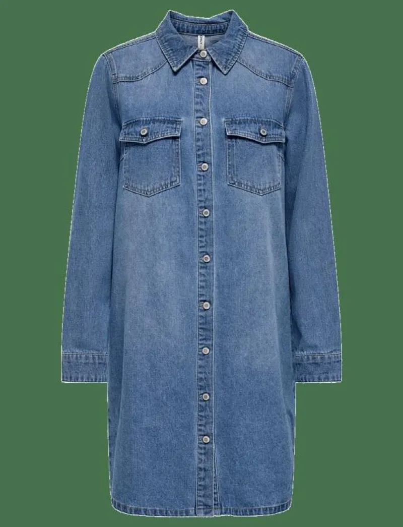 ONLLISA L/S DNM DRESS GUA - Korta klänningar|ONLY