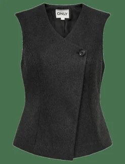 ONLY ONLMAIKA ASYM FIT WAISTCOAT PNT OX - Kavajer DARK GREY MELANGE Outlet