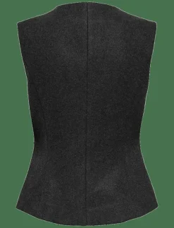 ONLY ONLMAIKA ASYM FIT WAISTCOAT PNT OX - Kavajer DARK GREY MELANGE Outlet