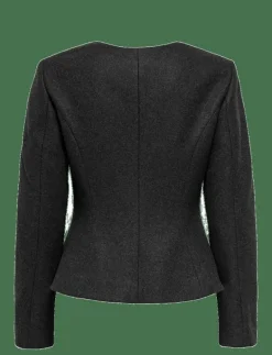 ONLY ONLMAIKA L/S ASYM FIT JACKET PNT OX - Ulljackor DARK GREY MELANGE Outlet