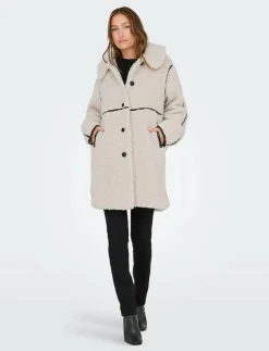 ONLY ONLRUBI SHEARLING COAT CS OTW - Kappor PUMICE STONE New