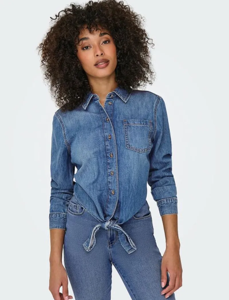 -ONLSEVIGNY LECEY LS KNOT DNM SHIRT AKM - Långärmade|ONLY Online