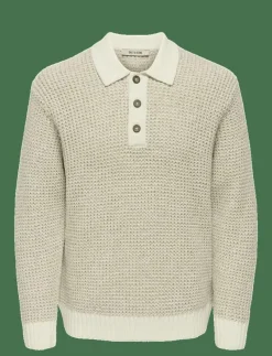 ONLY & SONS ONSALF RLX STRUCTURE POLO KNIT - Stickade pikéer CLOUD DANCER Sale