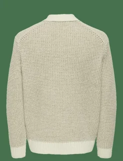 ONLY & SONS ONSALF RLX STRUCTURE POLO KNIT - Stickade pikéer CLOUD DANCER Sale