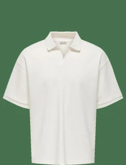 ONLY & SONS ONSCALI LOOSE SS RESORT POLO ART - Kortärmade pikéer CLOUD DANCER Hot