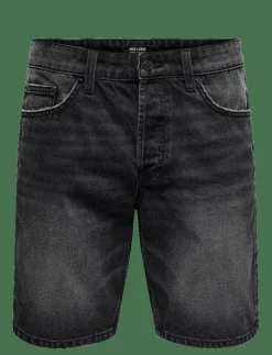 ONLY & SONS ONSEDGE PIM DNM SHORTS BOX VD - Jeansshorts WASHED BLACK Discount
