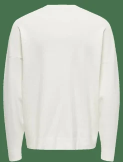 ONLY & SONS ONSLAMAI OVZ 12 LS POCKET CREW KNIT - Rundhalsad CLOUD DANCER Clearance