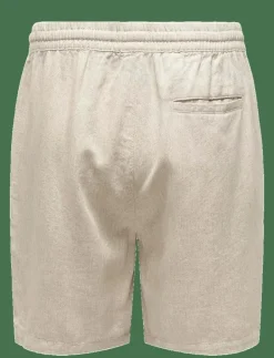 ONLY & SONS ONSTEL VISC LIN SHORTS 0075 CS - Linneshorts OATMEAL New