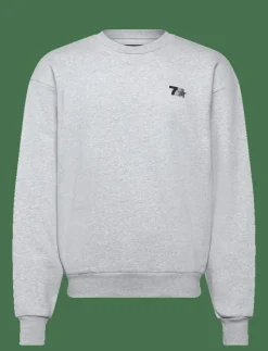 7 DAYS Active Organic Graphic Regular Crewneck - Sweatshirts 022 HEATHER GREY New
