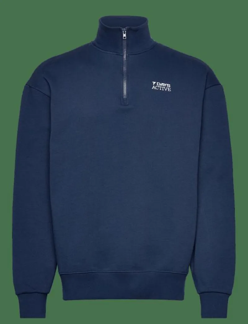 7 DAYS Active Organic Regular Half Zip - Sweatshirts 333 PAGEANT BLUE Sale