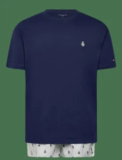 Tommy Hilfiger OVERSIZED TEE & WOVEN BOXER - Pyjamas PRPY NVY/ITHCA CREST AOP Outlet
