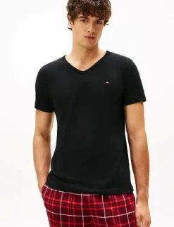 Tommy Hilfiger 3P SS V-NECK TEE - Pyjamasöverdelar BLACK/WHITE/MID GREY HEATHER Discount