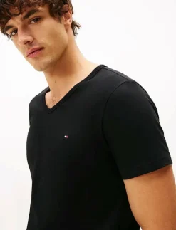 Tommy Hilfiger 3P SS V-NECK TEE - Pyjamasöverdelar BLACK/WHITE/MID GREY HEATHER Discount