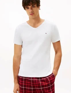 Tommy Hilfiger 3P SS V-NECK TEE - Pyjamasöverdelar BLACK/WHITE/MID GREY HEATHER Discount