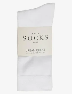 URBAN QUEST 5-Pack Men Bamboo Basic Socks - Vanliga strumpor WHITE Sale