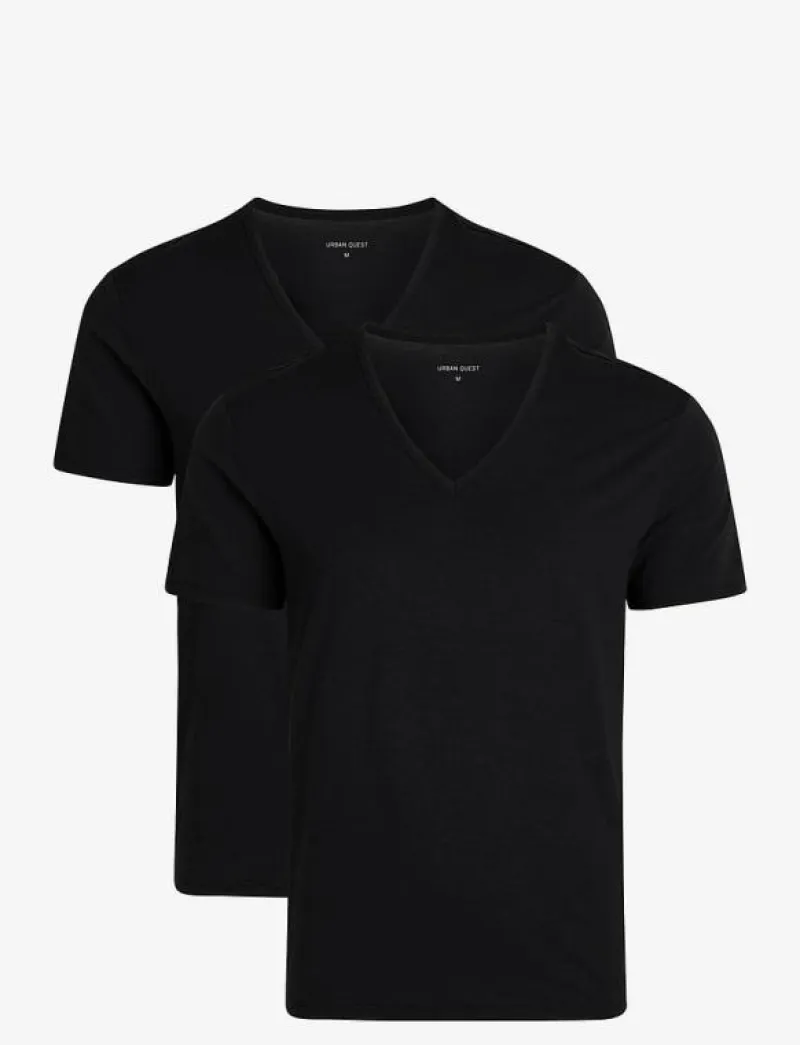 2-Pack Men Bamboo V-neck Undershirt - Pyjamasöverdelar|URBAN QUEST Clearance