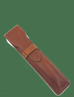 Parker Leather Pouch Brown for Straight Razors - Rakning SADDLE BROWN