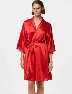 PCANOVI 3/4 SATIN NIGHT KIMONO - Kimonos|Pieces Discount
