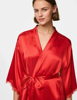 PCANOVI 3/4 SATIN NIGHT KIMONO - Kimonos|Pieces Discount
