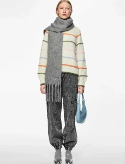 Pieces PCNILEA LONG SCARF PB BC - Halsdukar LIGHT GREY MELANGE Hot