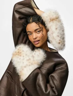 Pieces PCPLUSH FLUFFY MITTENS - Tumvantar CLOUD DANCER Sale