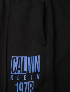 Calvin Klein PEACHED TERRY PINTUCK JOGGER - Mjukisbyxa CK BLACK