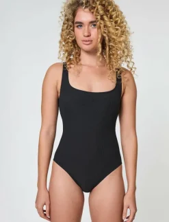 Girlfriend Collective Penny Square Neck Bodysuit - Jumpsuits & Bodies BLACK Online