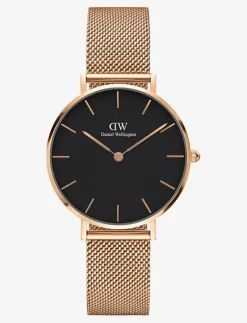 Daniel Wellington Petite 28 Melrose RG Black - Analog klocka ROSE GOLD Clearance