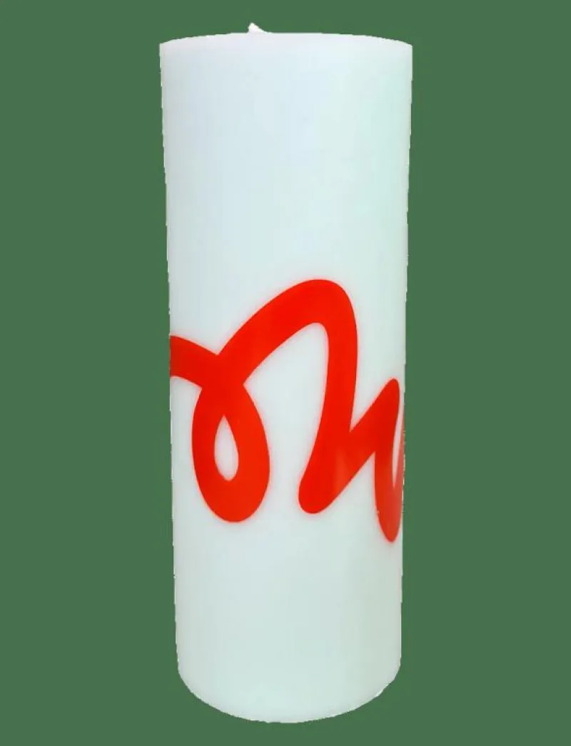 Studio About PILLAR CANDLE, - Blockljus MINT/RED Best