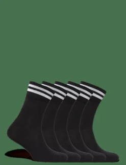 ZEBDIA 5-PK Tennis Socks with Stripes - Strumpor BLACK Outlet