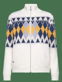 Daily Sports Placed Argyle Cardigan lined - Stickat WHITE Outlet
