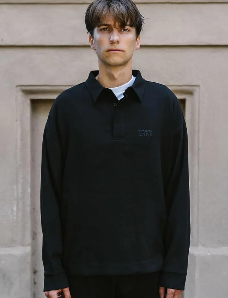 7 DAYS Active Polo Over Shirt - Skjortor 001 BLACK Clearance