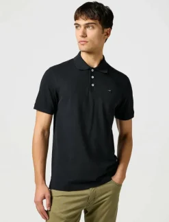 Wrangler POLO SHIRT - Kortärmade pikéer BLACK
