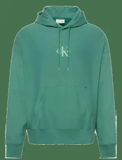 Calvin Klein Jeans PREMIUM TERRY MICRO MONOLOGO HOO - Hoodies WILD GREEN Clearance