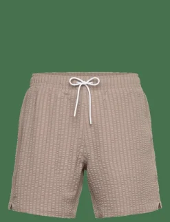 Abercrombie & Fitch Pull-On Wide Seersucker Swim Trunk - Badbyxor 402 Clearance