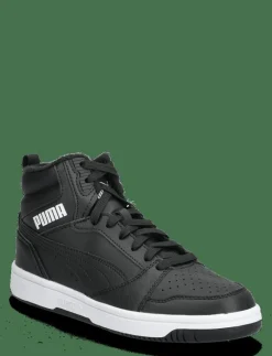 PUMA Rebound V6 Mid WTR Jr - Höga sneakers PUMA BLACK-PUMA WHITE
