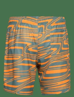 Puma Swim MEN FORMSTRIP MID SHORTS 1P - Badbyxor ORANGE / DARK SAGE Outlet