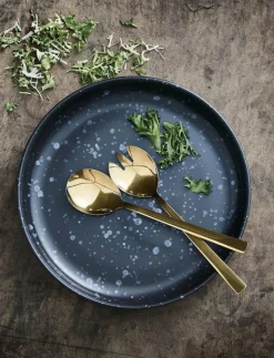 Aida RAW - bestik salatsæt guld farvet belægning 2 dele gaveæske - Salladsbestick GOLD Clearance