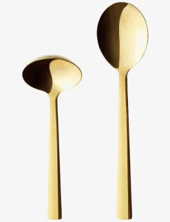 RAW - bestik sæt sauce/kartoffelske guld farvet belægning 2 dele gaveæske - Salladsbestick|Aida Best