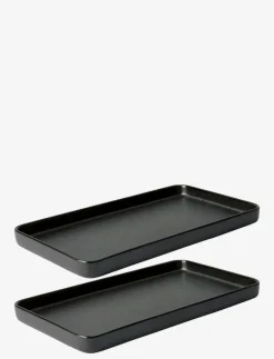 Aida RAW Titanium - rektangulær fad 2 stk 34 x 18 x 2,5 cm gaveæske - Serveringsfat & Uppläggningsfat BLACK Best