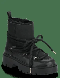 Tommy Hilfiger REAL SHEARLING LACEUP SNOWBOOT - Varmfodrade skor BLACK Outlet