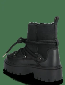 Tommy Hilfiger REAL SHEARLING LACEUP SNOWBOOT - Varmfodrade skor BLACK Outlet