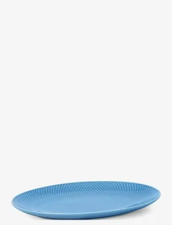 Lyngby Porcelæn Rhombe Color Oval serveringsfat 28.5x21.5 blå - Serveringsfat & Uppläggningsfat BLUE