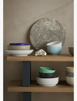 Lyngby Porcelæn Rhombe Earth Skål Ø11 cm - Frukostskålar SLATE Best