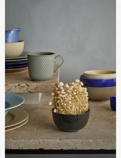 Lyngby Porcelæn Rhombe Earth Skål Ø11 cm - Frukostskålar SLATE Best